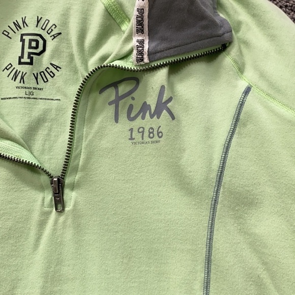 Lime green Pink Yoga Athletic pullover half zip L - Picture 6 of 8
